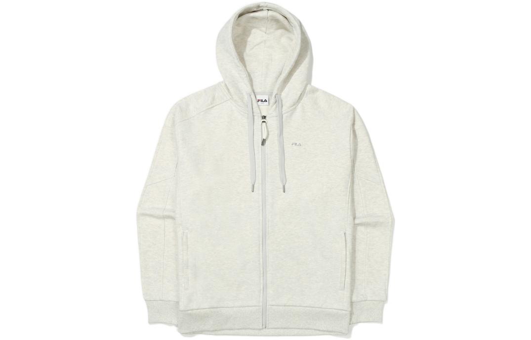 FILA SS22 Unisex Solid Color Zip-Up Hoodie Gray FS2FTE3103X-SGE