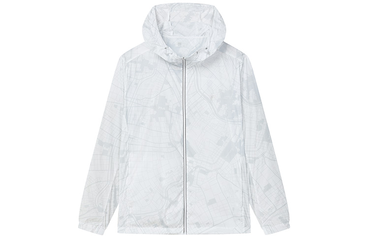 FILA SS22 White Logo Print Hooded Woven Jacket Casual Style F11M237704F-WT