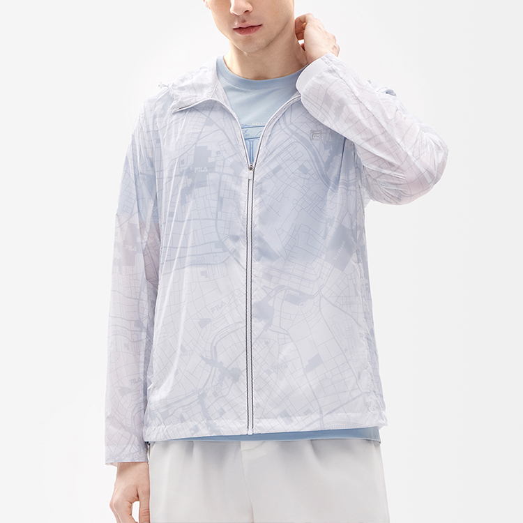 FILA SS22 White Logo Print Hooded Woven Jacket Casual Style F11M237704F-WT 圖 5