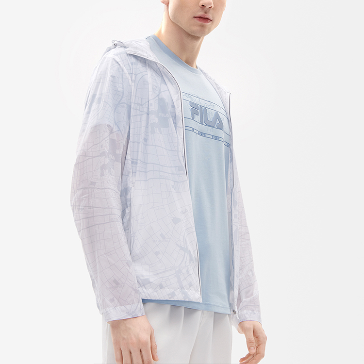 FILA SS22 White Logo Print Hooded Woven Jacket Casual Style F11M237704F-WT 圖 7