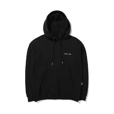 FILA SS23 Black Solid Color Hoodie with Drawstring and Long Sleeves FE2POE5101X-BLK