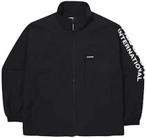 FILA SS23 Black Solid Zipper Letter Print Jacket FS2JKF1131X-BLK FILA SS23 Black Solid Zipper Letter Print Jacket FS2JKF1131X-BLK