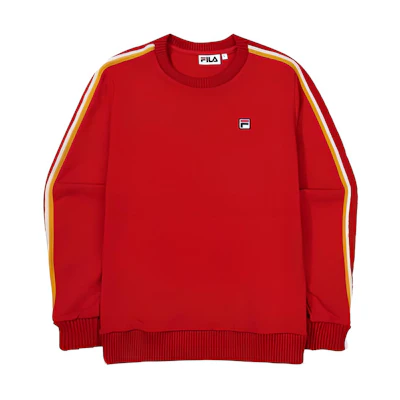 FILA SS23 Knit Detail Casual Sweatshirt Unisex Red FS2POF3392XRED