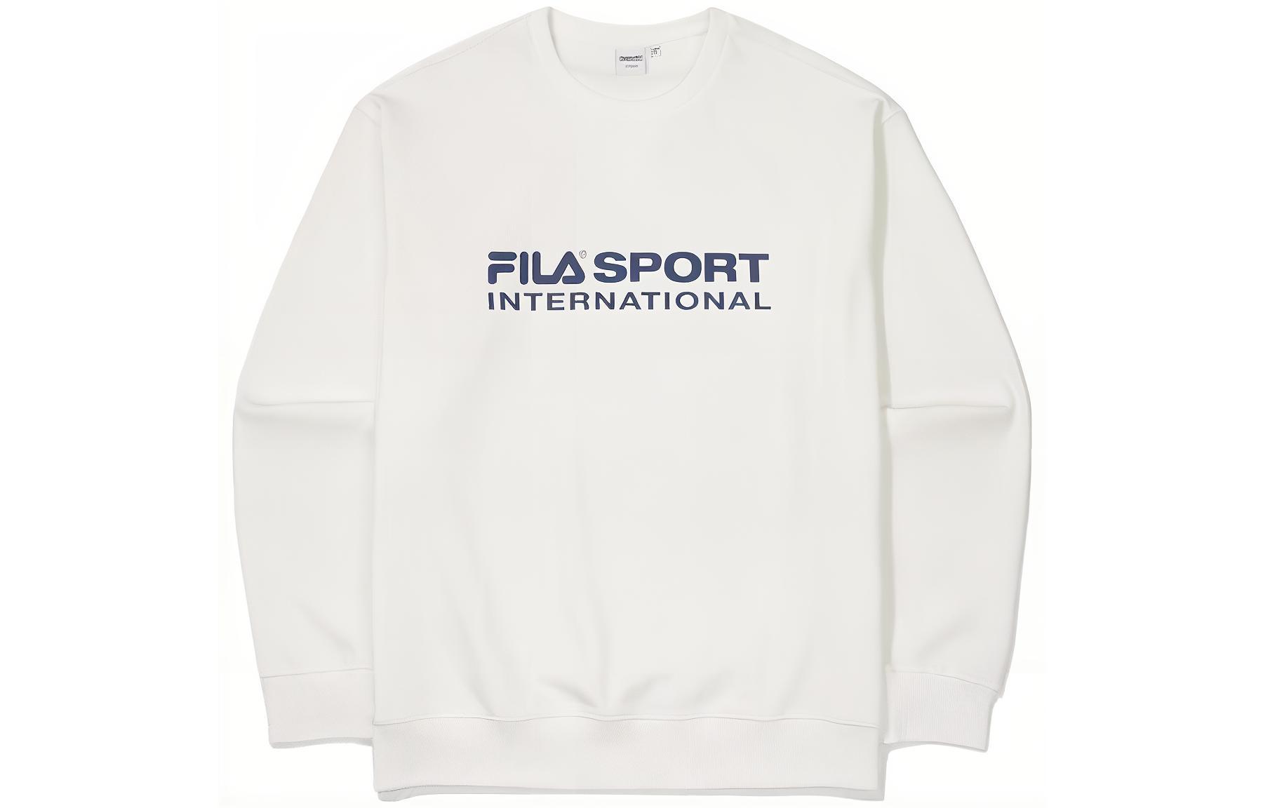 FILA SS23 Letter Print Pullover Sweatshirt Unisex White FS2POF1131X-OWH
