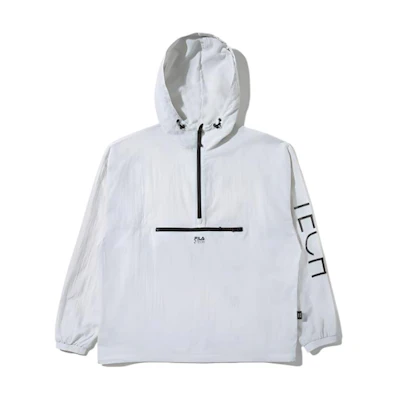 FILA SS23 Logo Embroidered Half-Zip Hoodie Unisex Light Gray FE2JKD5104X-WGY
