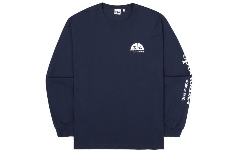 FILA SS23 Loose Fit Crewneck Sweatshirt Unisex Navy Blue FE2RLF5101X-INA