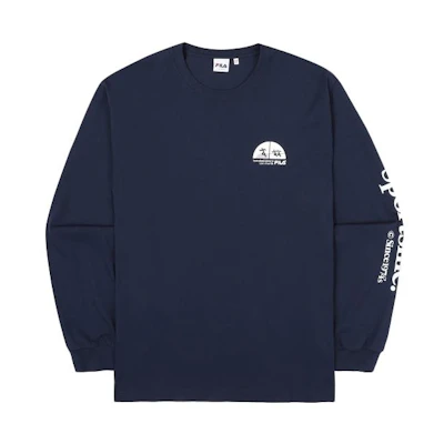 FILA SS23 Loose Fit Crewneck Sweatshirt Unisex Navy Blue FE2RLF5101X-INA