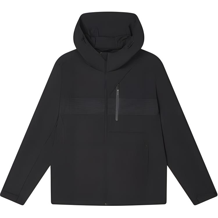 FILA SS24 Lightweight Solid Color Hooded Jacket - Black F11M422706F-BK