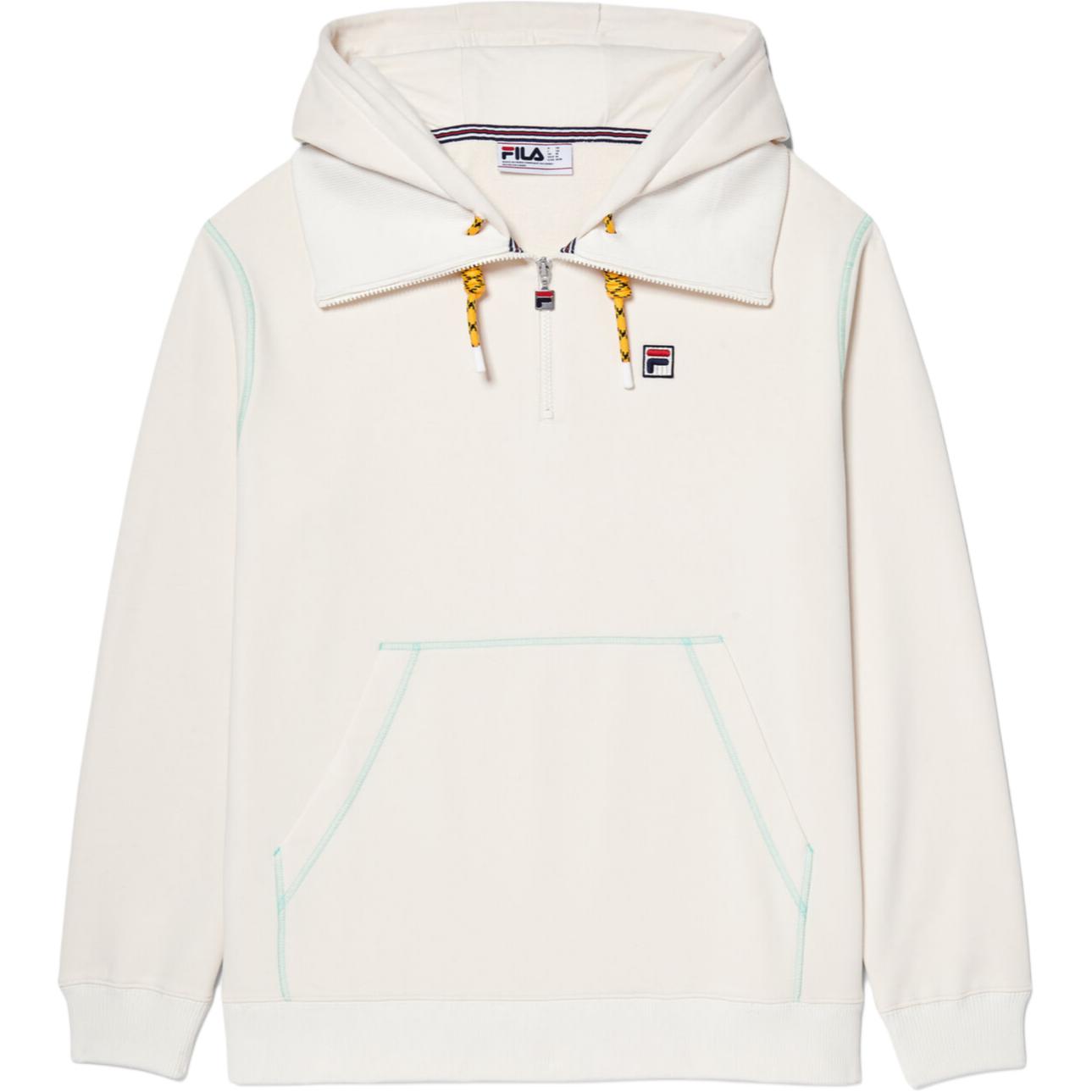 FILA SS24 Spring Half-Zip Hoodie White Fashion Collection LU411127-100
