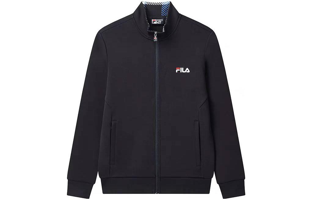 FILA Stand Collar Knit Straight Logo Print Jacket F51M348532ANV