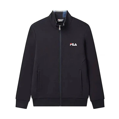 FILA Stand Collar Knit Straight Logo Print Jacket F51M348532ANV