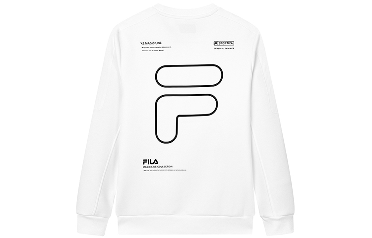 FILA Standard White Pullover Sweatshirt with Back Logo Print F11M149201F-WT