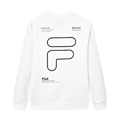 FILA Standard White Pullover Sweatshirt with Back Logo Print F11M149201F-WT