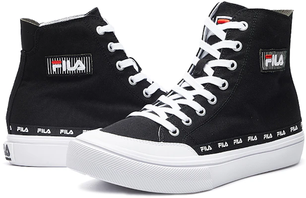 FILA STRADA 高帮帆布鞋 黑/白 F12M034412FBW Lookbook FILA STRADA 高帮帆布鞋 黑/白 F12M034412FBW