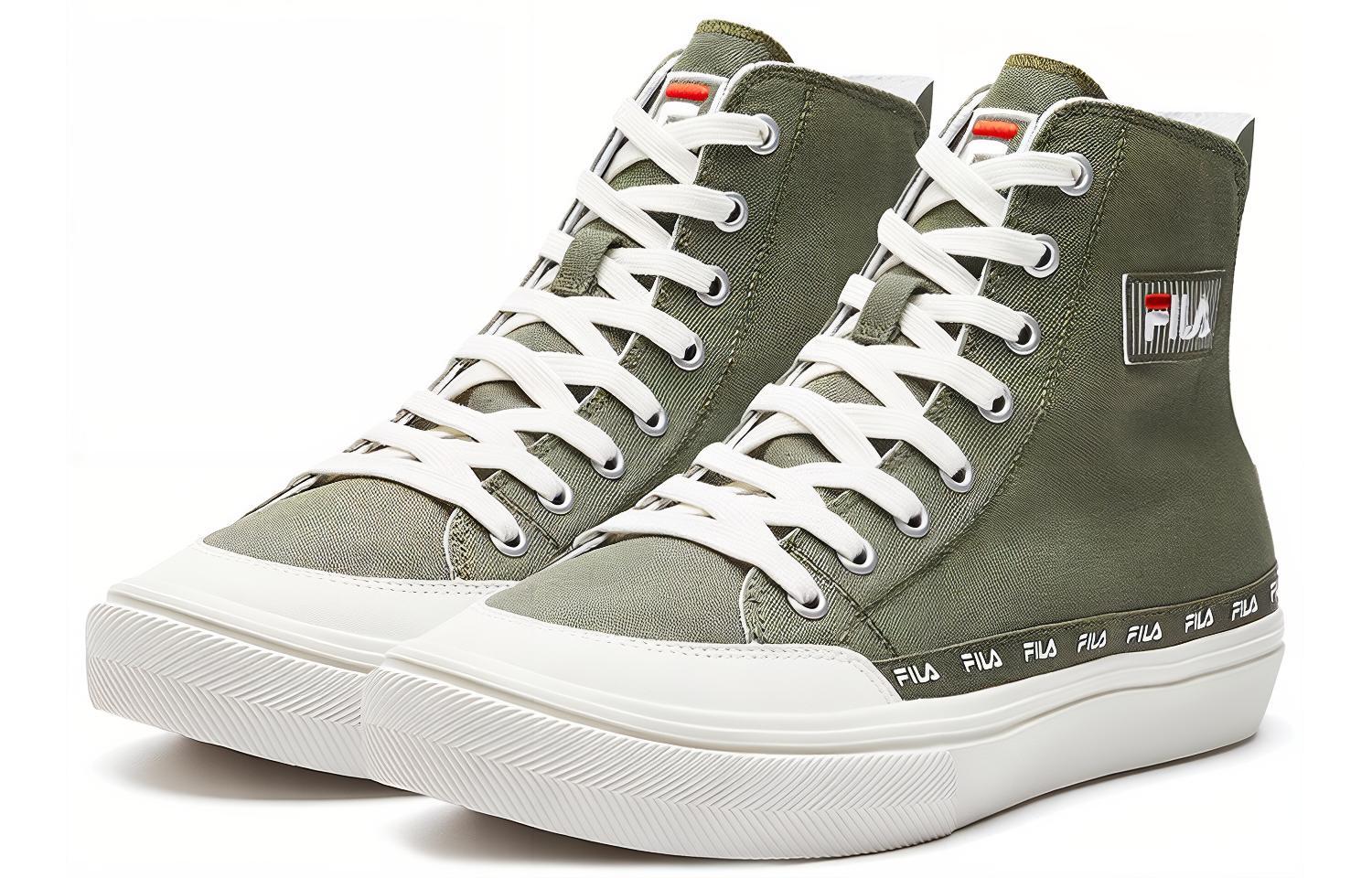 FILA STRADA high-top canvas shoes Green 圖 2