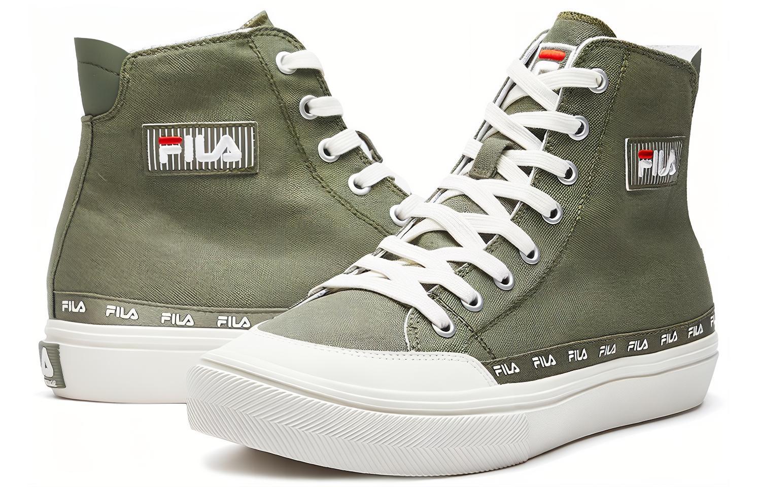 FILA STRADA high-top canvas shoes Green 圖 3