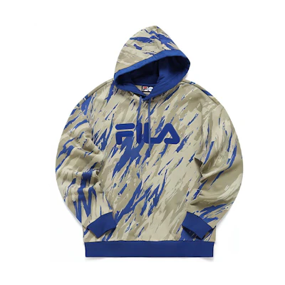 FILA Street Sport Camo Long Sleeve Sweatshirt Men’s in Wilderness Blue T11M211214FRB