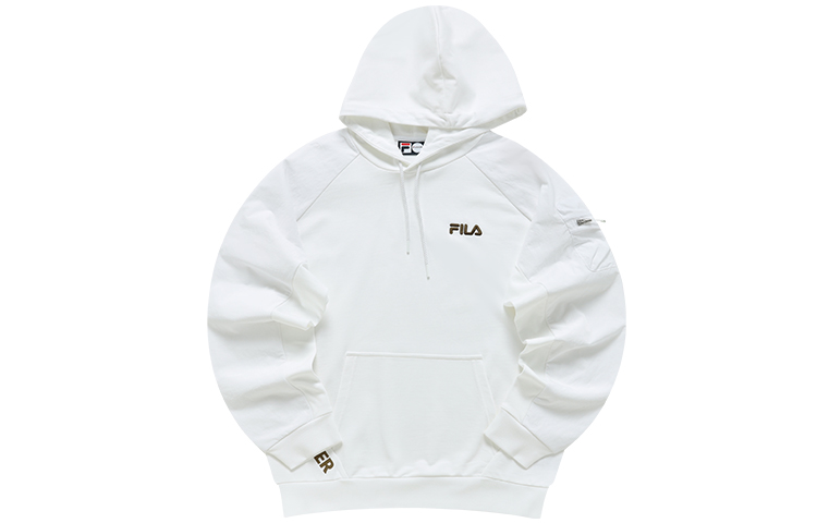 FILA Street Sport Colorblock Loose Fit Hoodie Standard White T11M211207FWT