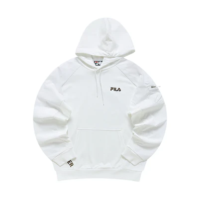 FILA Street Sport Colorblock Loose Fit Hoodie Standard White T11M211207FWT