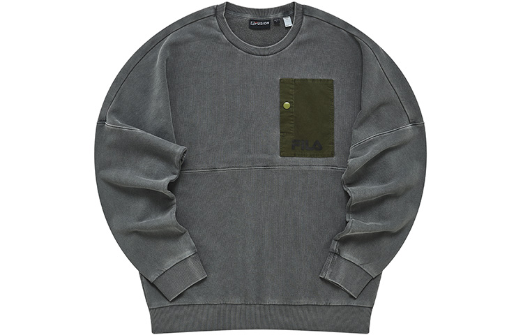 FILA Street Sport Colorblock Pocket Pullover Sweatshirt Men’s Black T11M241205F-BK