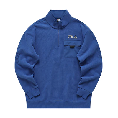 FILA Street Sport Fleece Pullover Sweatshirt Wild Blue Casual Wear T11M211204F-RB