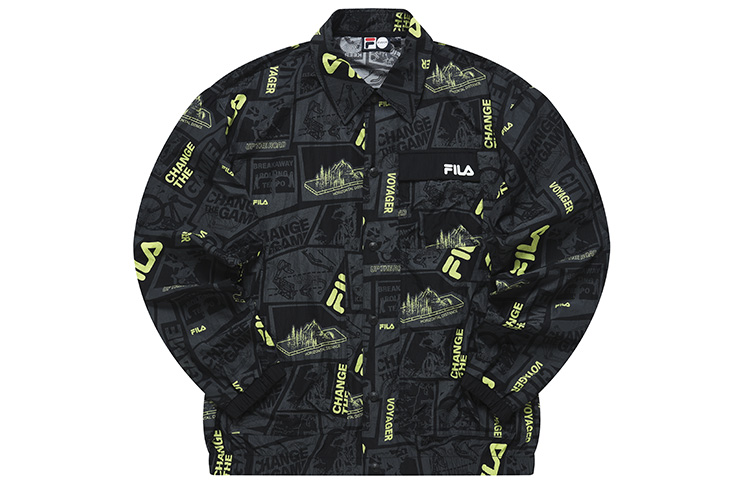 FILA STREET SPORT FUSION Printed Casual Jacket for Men in Deep Black T11M221706FBK