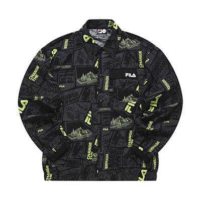FILA STREET SPORT FUSION Printed Casual Jacket for Men in Deep Black T11M221706FBK