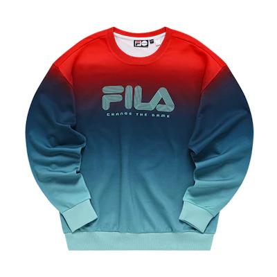 FILA STREET SPORT Gradient Logo Crewneck Sweatshirt Blue Red - Fashion T11M143213F-BU