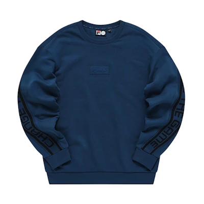 FILA Street Sport Logo Fleece Pullover Sweatshirt - Charm Blue T11M143215F-DB