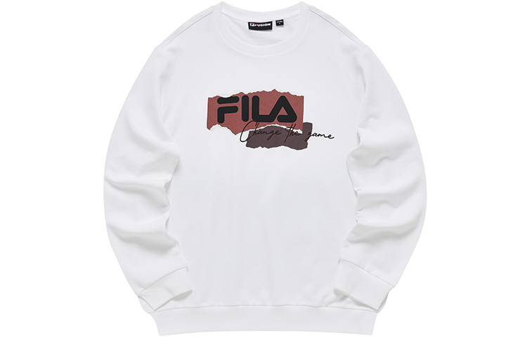 FILA Street Sport Minimalist Logo Printed Knit Crewneck Sweatshirt White T11M241208FWT