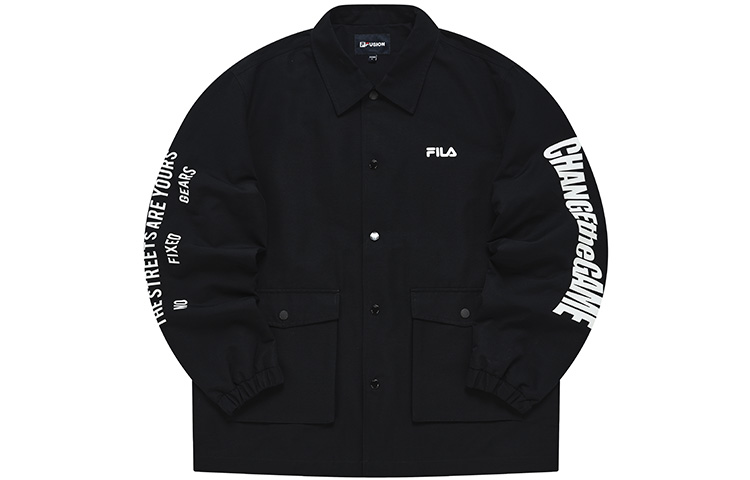 FILA STREET SPORT Oversized Black Lettering Windbreaker Jacket T11M231703F-BK