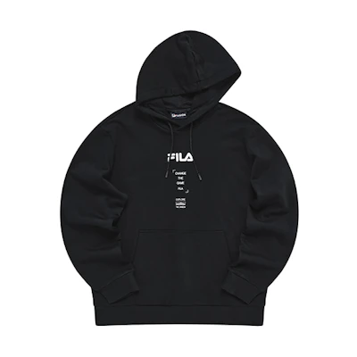 FILA Street Sport Pullover Sweatshirt Black with Letter Print T11M241202F-BK
