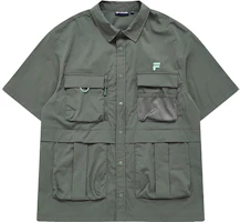FILA Street Style Outdoor Utility Jacket Military Green T11M321403F-KK FILA Street Style Outdoor Utility Jacket Military Green T11M321403F-KK