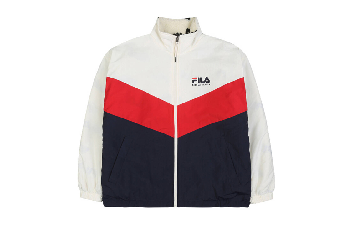 FILA Street Style Reversible Fleece Windproof Retro Jacket White (Unisex) FS2JKC4101X-CRM