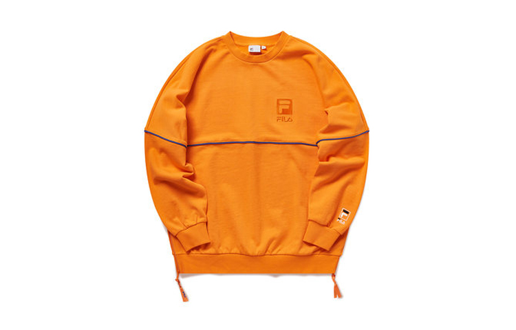 FILA Streetwear Unisex Pullover Sweatshirt Orange T51U113206AOR