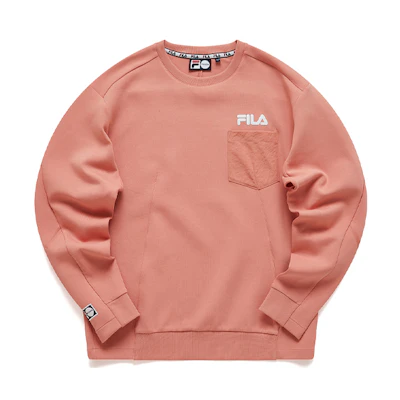 FILA Streetwear Unisex Pullover Sweatshirt with Pocket - Terracotta Color T11U116202F-PC