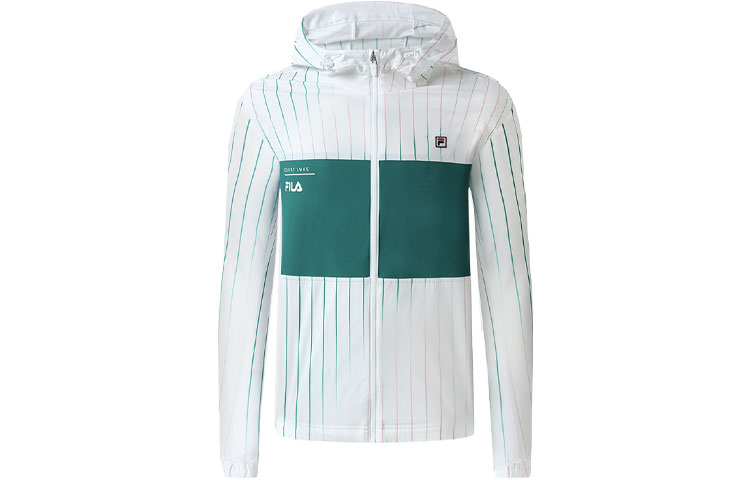 FILA Striped Colorblock Tennis Hooded Woven Jacket Men’s White A11M323703F-ZA 圖 2