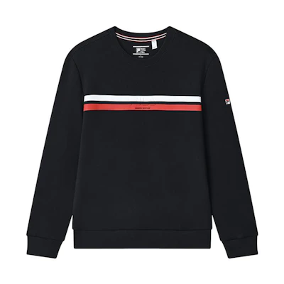 FILA Striped Print Pullover Long-Sleeve Sweatshirt Legendary Blue F11M311209FNV
