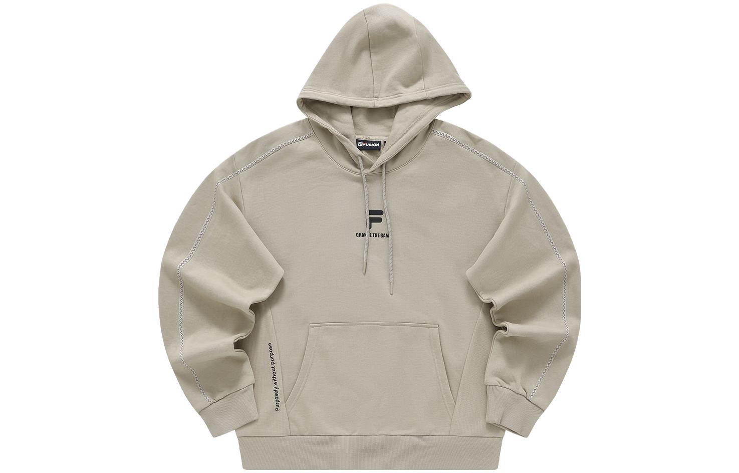 FILA Suede Letter Print Loose Fit Hoodie T11M341205A-BG