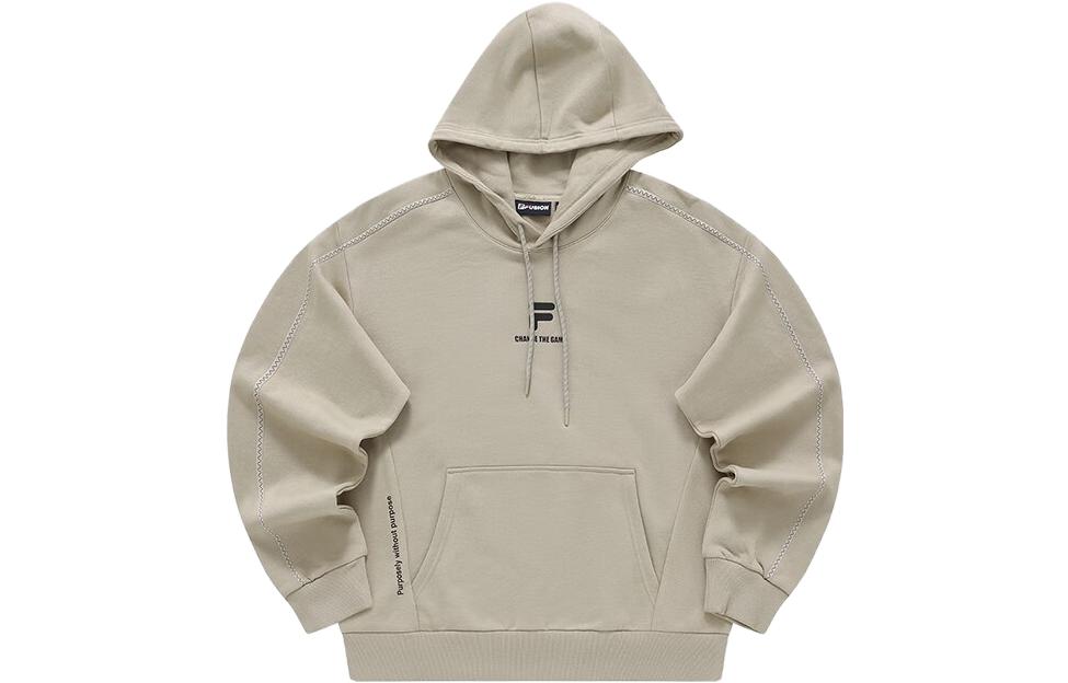 FILA Suede Solid Color Loose Fit Pullover Hoodie T11M341205F-BG