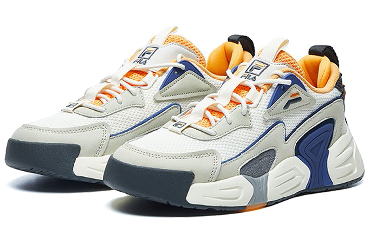 Order FILA SWARM low swirl sneakers biru/abu/kuning F12M021213FSO
