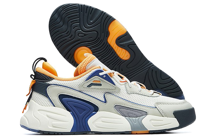 Shop FILA SWARM low swirl sneakers blue/grey/yellow F12M021213FSO