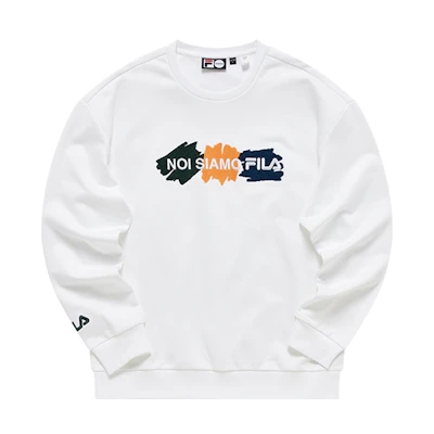 FILA Tennis Loose Pullover Sweatshirt Standard White T11M213216F-WT