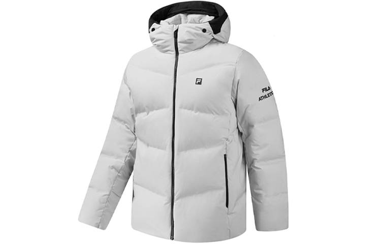 FILA Thick Short Puffer Jacket with Hood Winter Antarctic Gray A11M041912F-GY