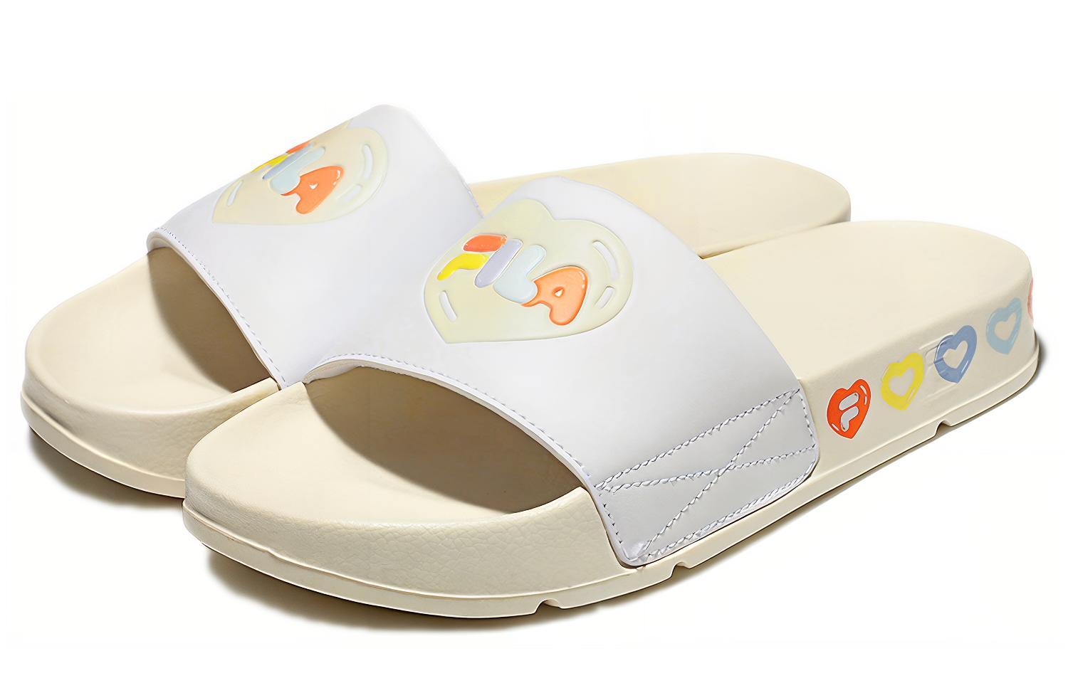 Lookbook FILA Thick Sole Unisex White Korean Version Slippers 'Light White' 1SM01619E_920