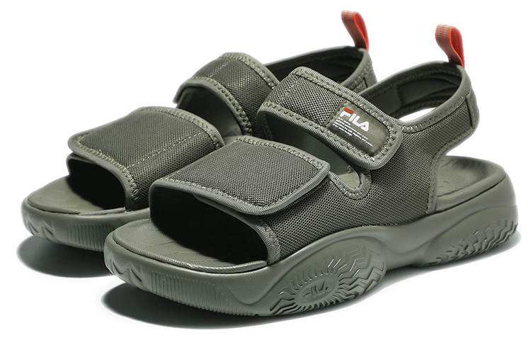 Lookbook FILA Thick Sole Velcro Green Korean Version Unisex Sandals 1SM01562D_207