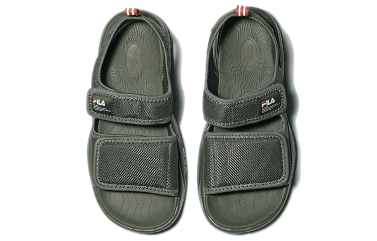 Shop FILA Thick Sole Velcro Green Korean Version Unisex Sandals 1SM01562D_207