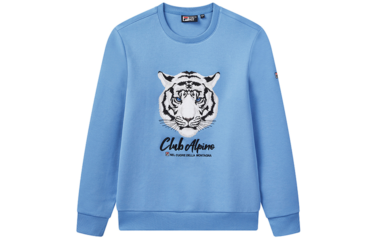 FILA Tiger Head Embroidered Crewneck Sweatshirt Provence Blue F51M048241FBU