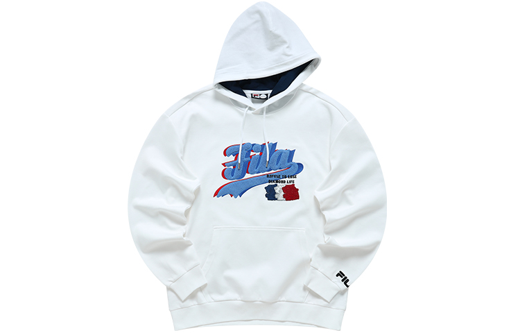 FILA Tiger Year Casual Fashion Embroidered Sweatshirt Standard White T11M212210FWT