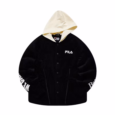 FILA Tokyo Studio Black Hoodie Jacket Casual Sportswear T11M146701F-BK